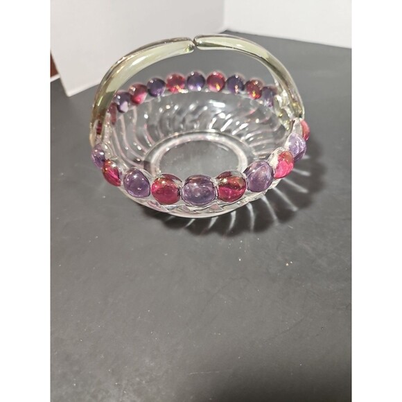 BEAUTIFUL VTG Westmoreland Purple Pink Ball & Swirl Candy Dish W/Handle 3.75"H - Picture 5 of 6